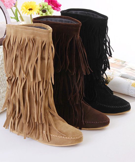 Western Retro Tassel Mid Boots