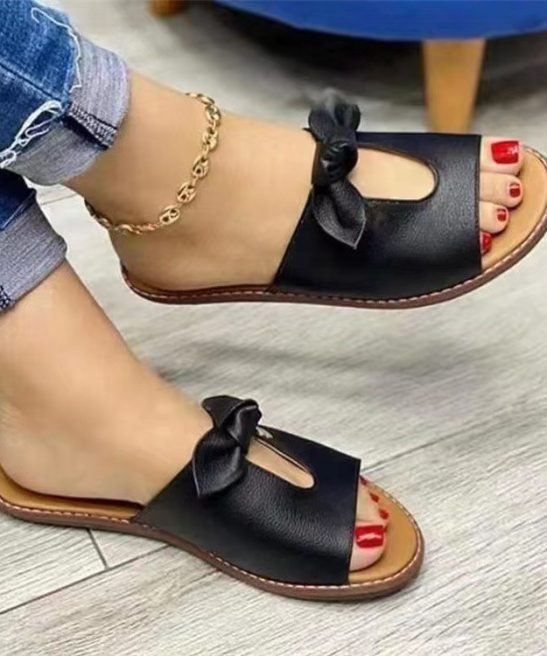 Sandals Bow Flat Heel