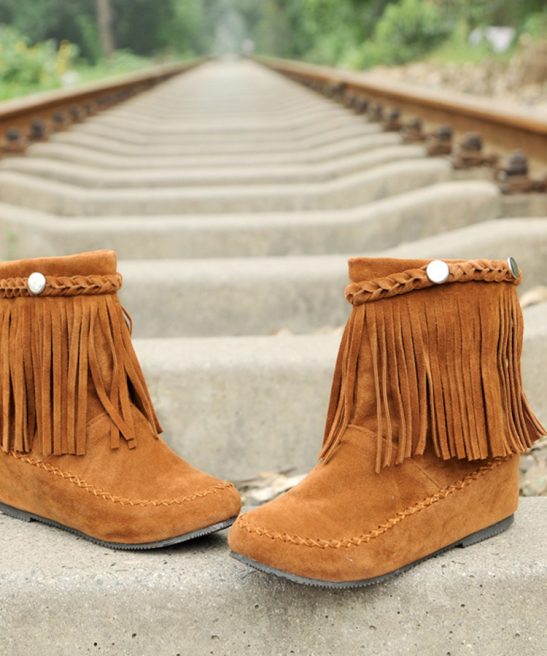 Western Nubuck Suede Tassel Booties