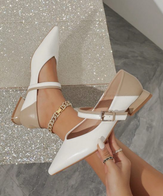 2cm Fashionable Color Block Women's Shoes